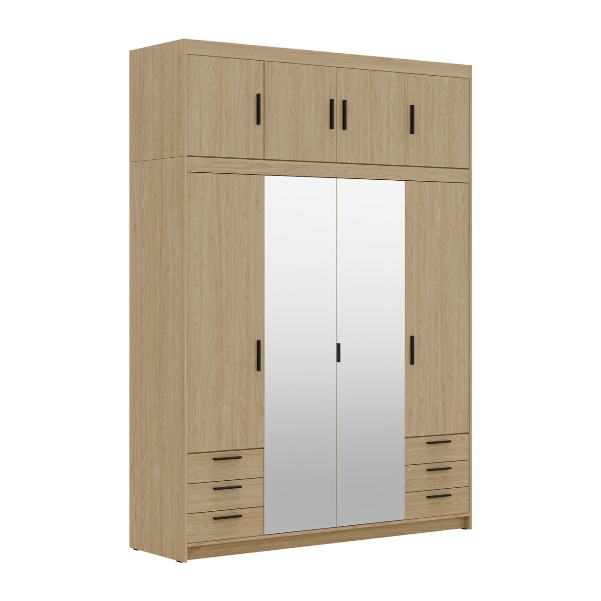 Wardrobe with mirrors and drawers Elena 4D 6S oiled oak - Image 3