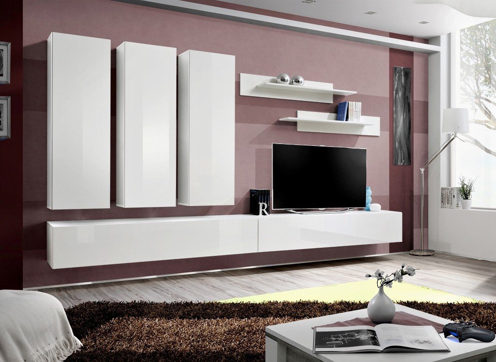 Fly E1 wall cabinet white/white glossy ASM