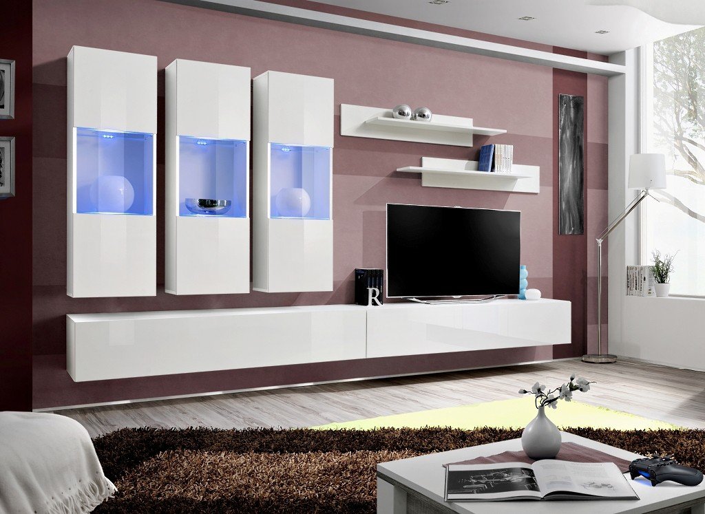 Fly E2 wall cabinet white/white glossy ASM