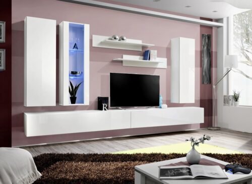Fly E4 wall cabinet white/white glossy ASM
