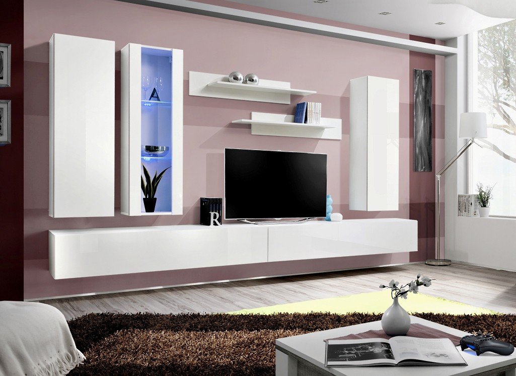 Fly E4 wall cabinet white/white glossy ASM