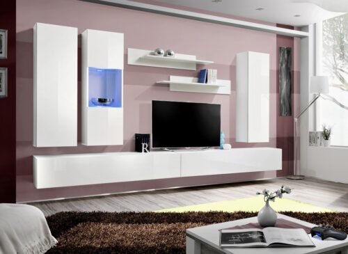 Fly E5 wall cabinet white/white glossy ASM