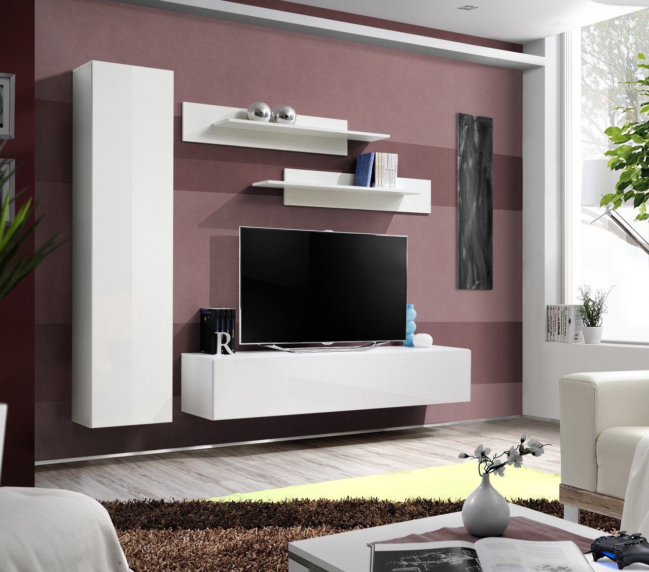 Fly G1 wall cabinet white/white glossy ASM