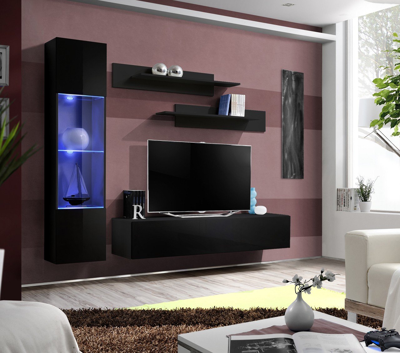 Fly G3 wall cabinet black/black glossy ASM