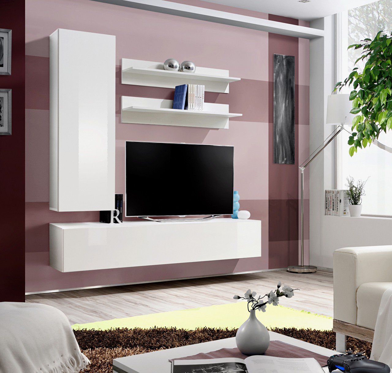 Fly H1 wall cabinet white/white glossy ASM