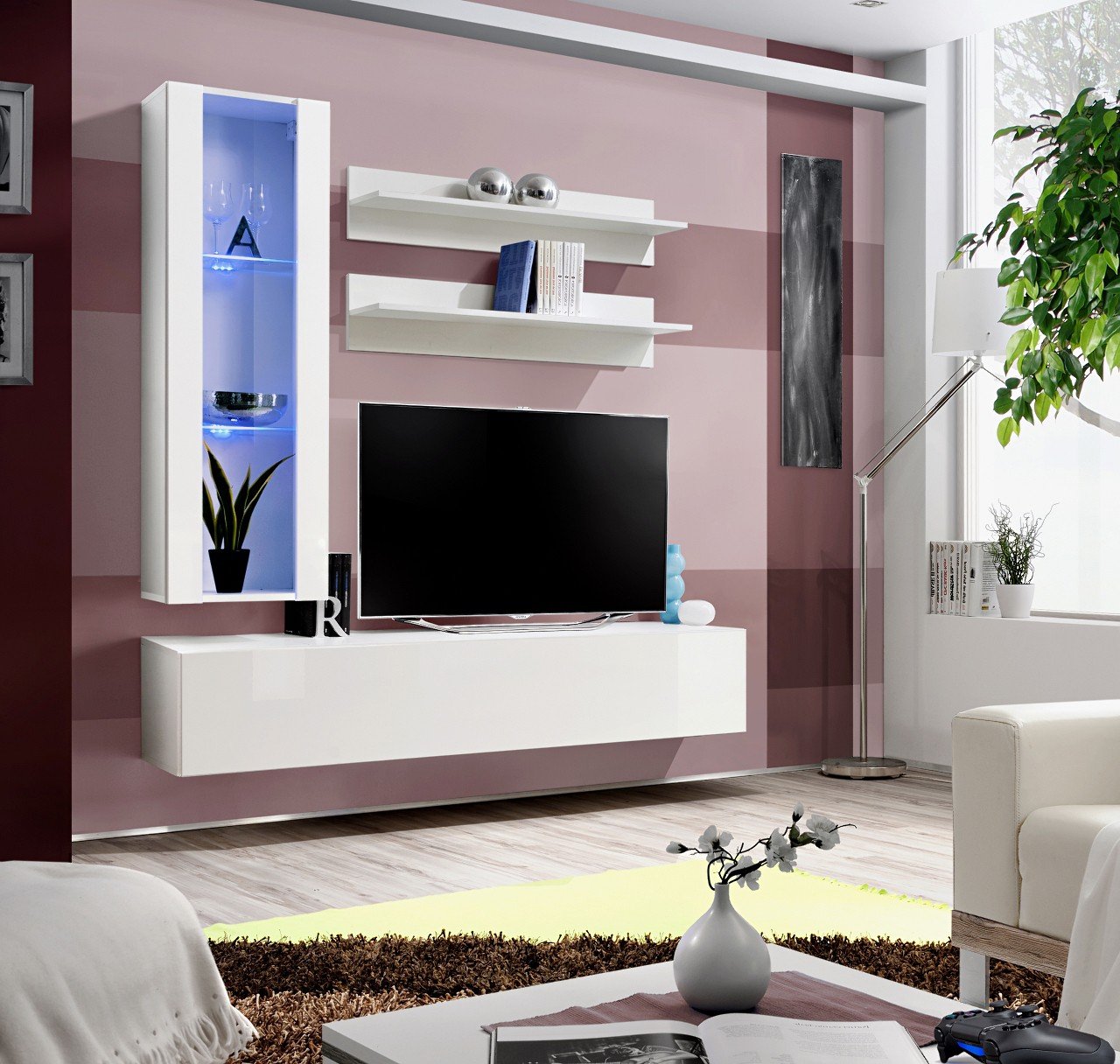 Fly H2 wall cabinet white/white glossy ASM