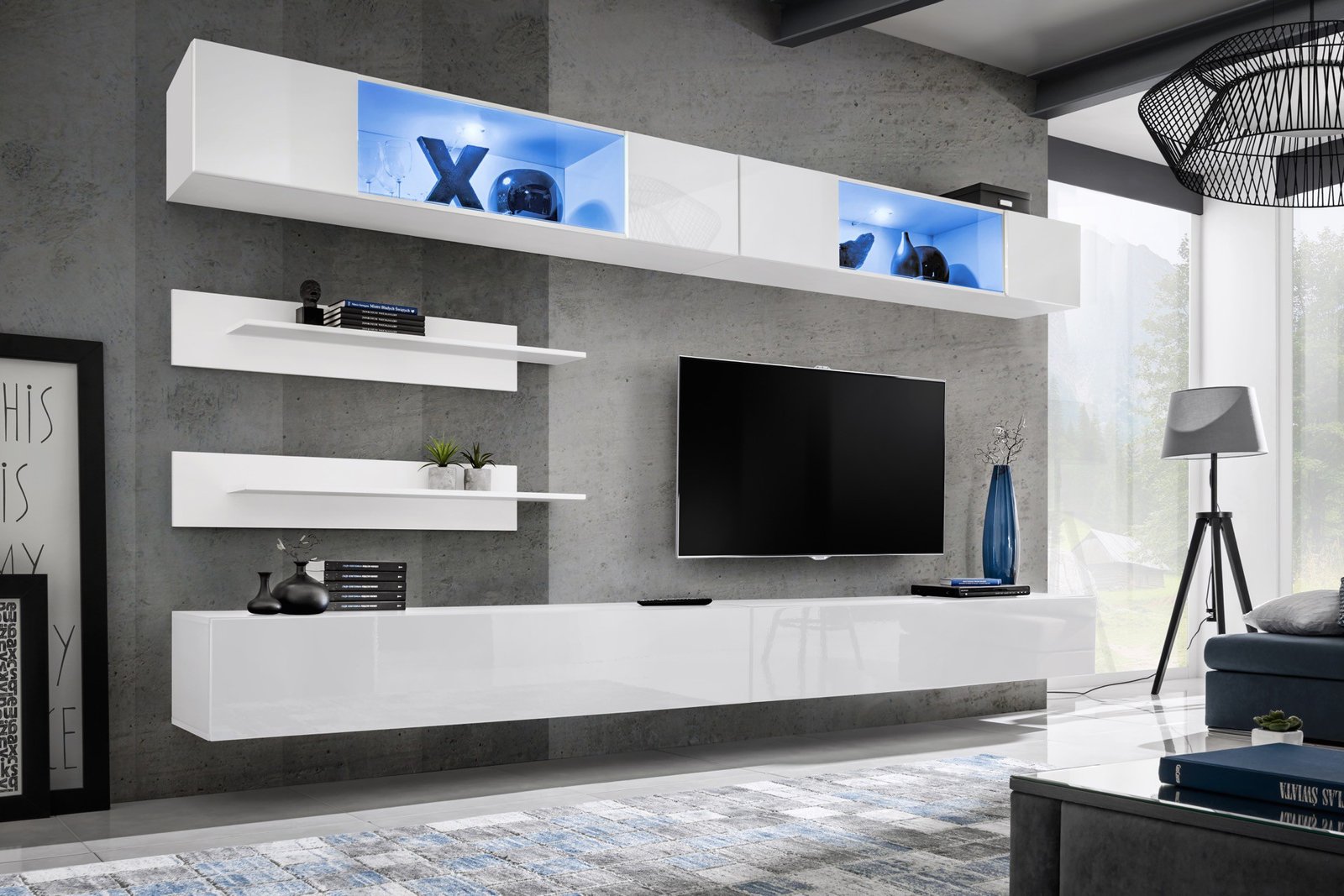 Fly I3 wall cabinet, white/white glossy ASM