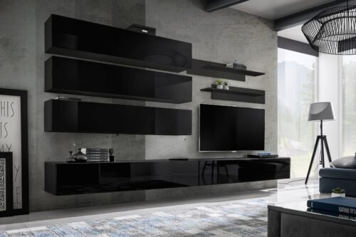 Fly J1 wall cabinet black/black glossy ASM