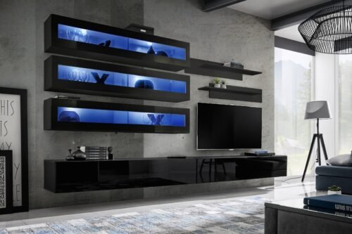 Fly J2 wall cabinet black/black glossy ASM