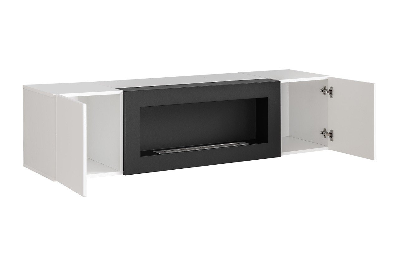 FLY chest of drawers with fireplace, white/white glossy ASM - Image 3