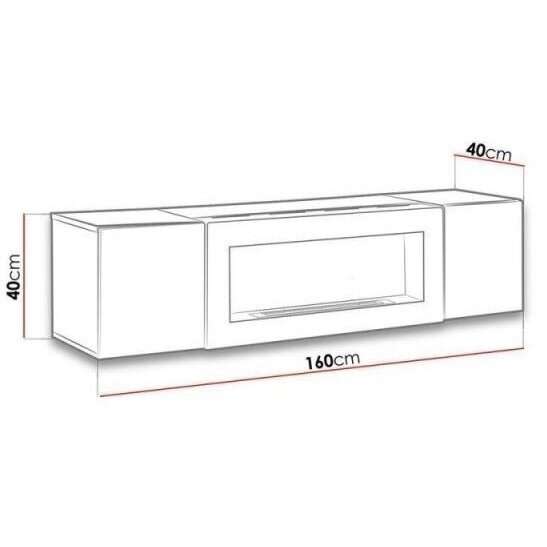 FLY chest of drawers with fireplace Perla Gray ASM - Image 2