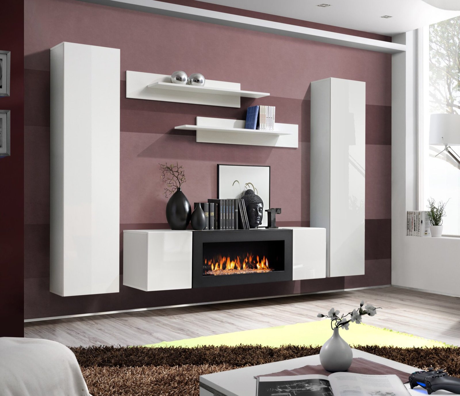 FLY M1 wall cabinet white/white glossy ASM