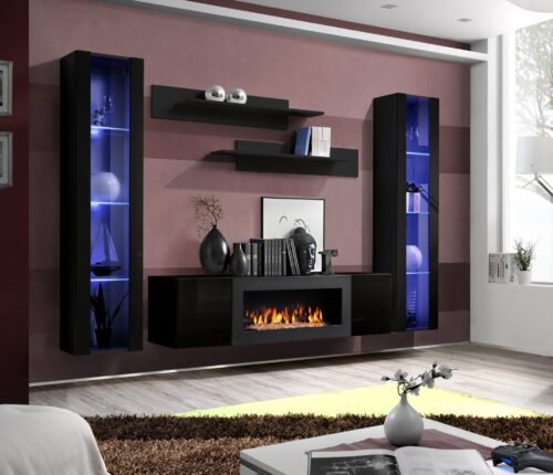 FLY M2 wall cabinet black/black glossy ASM