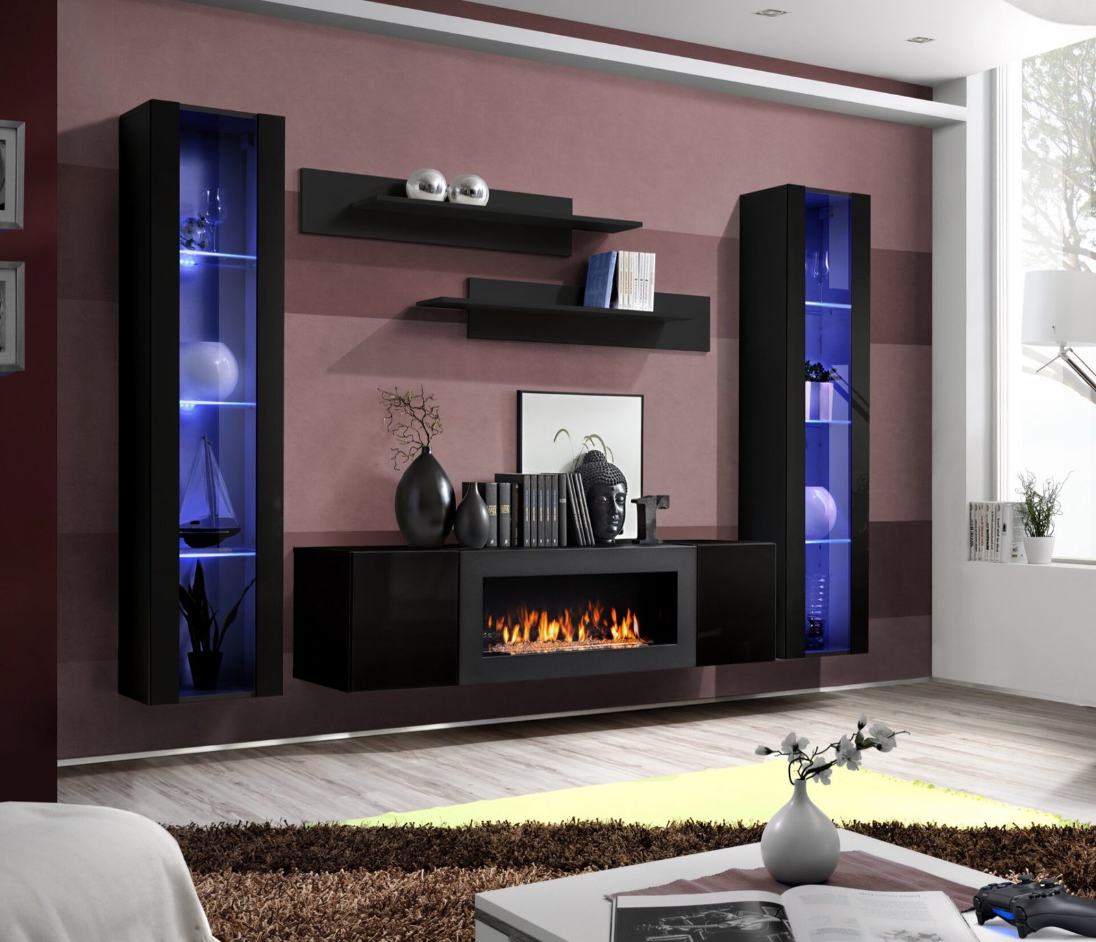 FLY M2 wall cabinet black/black glossy ASM