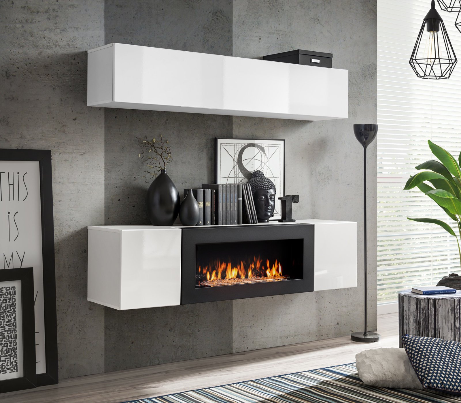 FLY N1 wall cabinet white/white glossy ASM