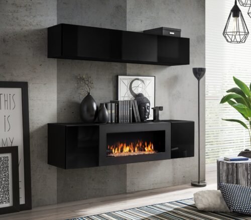 FLY N1 wall cabinet black/black glossy ASM