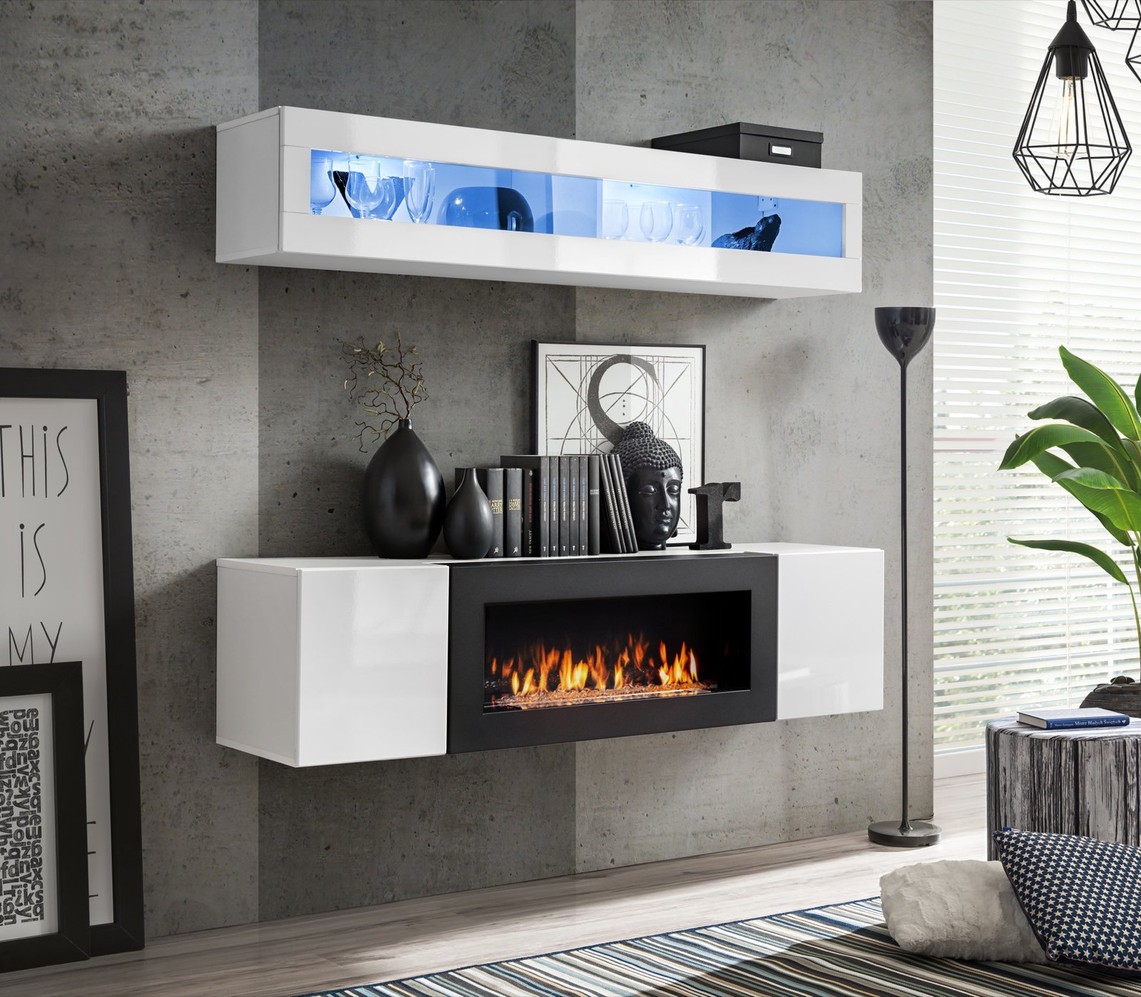 FLY N2 wall cabinet white/white glossy ASM