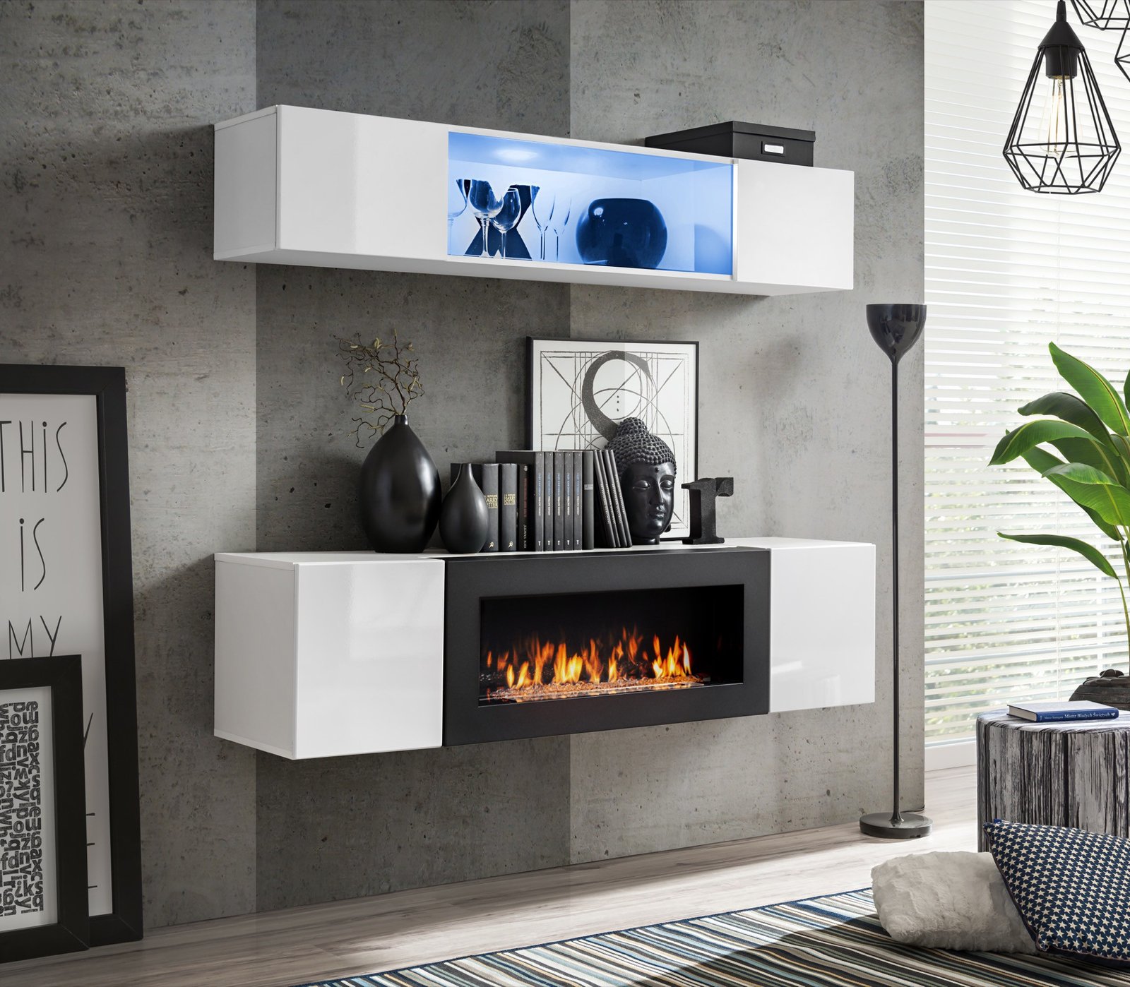 FLY N3 wall cabinet white/white glossy ASM