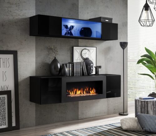 FLY N3 wall cabinet black/black glossy ASM