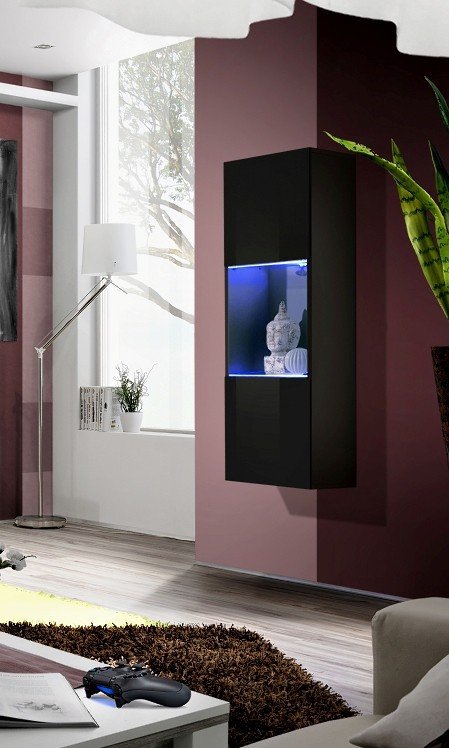 Fly display cabinet 22 black/glossy black ASM