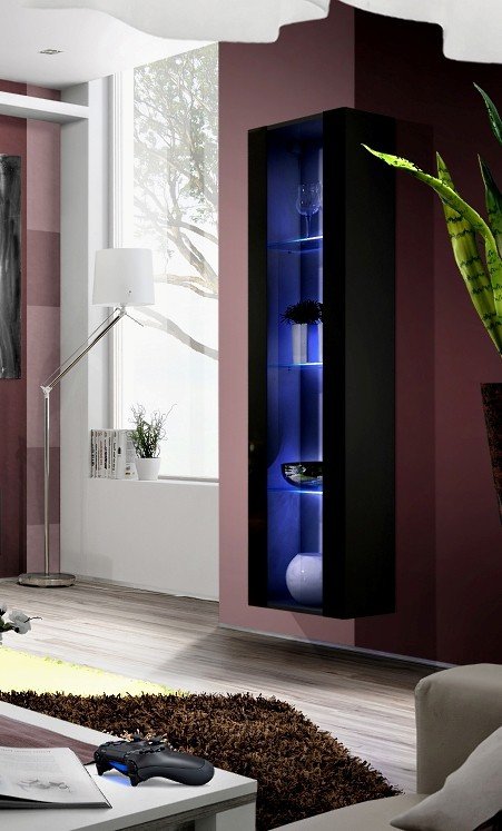Fly display cabinet 41 black/glossy black ASM