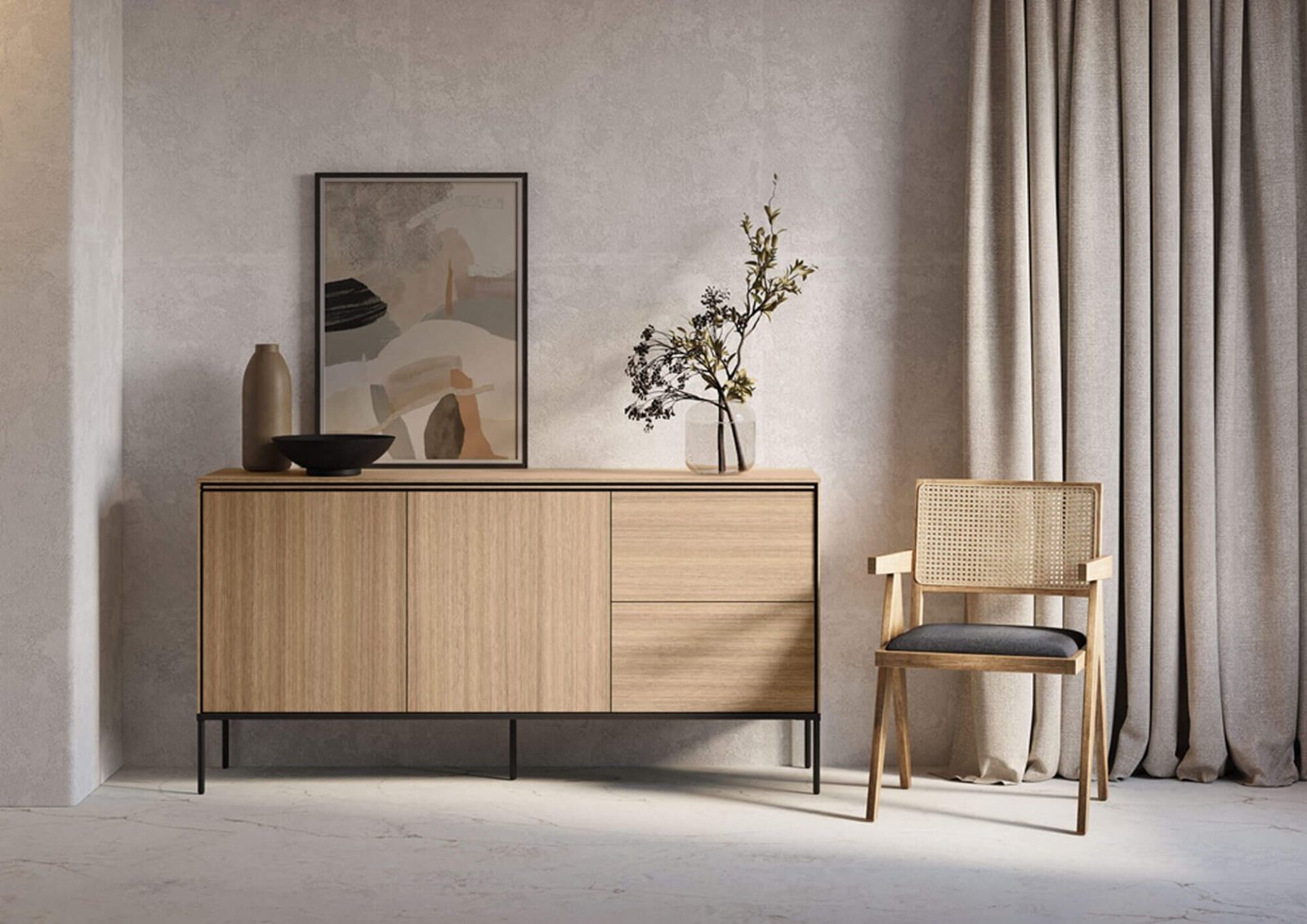 VISSO VI-04 chest of drawers with 2 drawers | oak color - Image 2