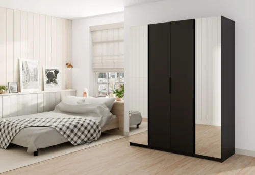 Kaja BL/BL four-door wardrobe with 2 mirrors (2F)