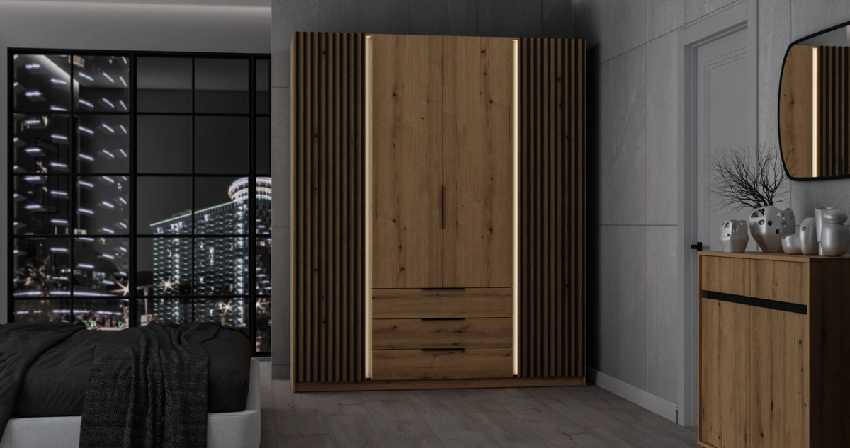 Four-door wardrobe "Kaja EV/EV-BL 2" with 2F 3S grille - Image 4