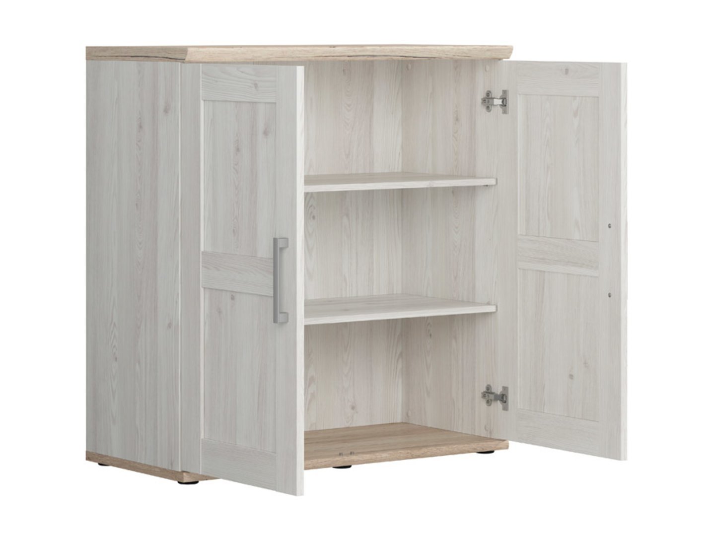 ROMANCE two-door chest of drawers, 93 cm, light Sibiu larch/light San Remo oak - Image 2