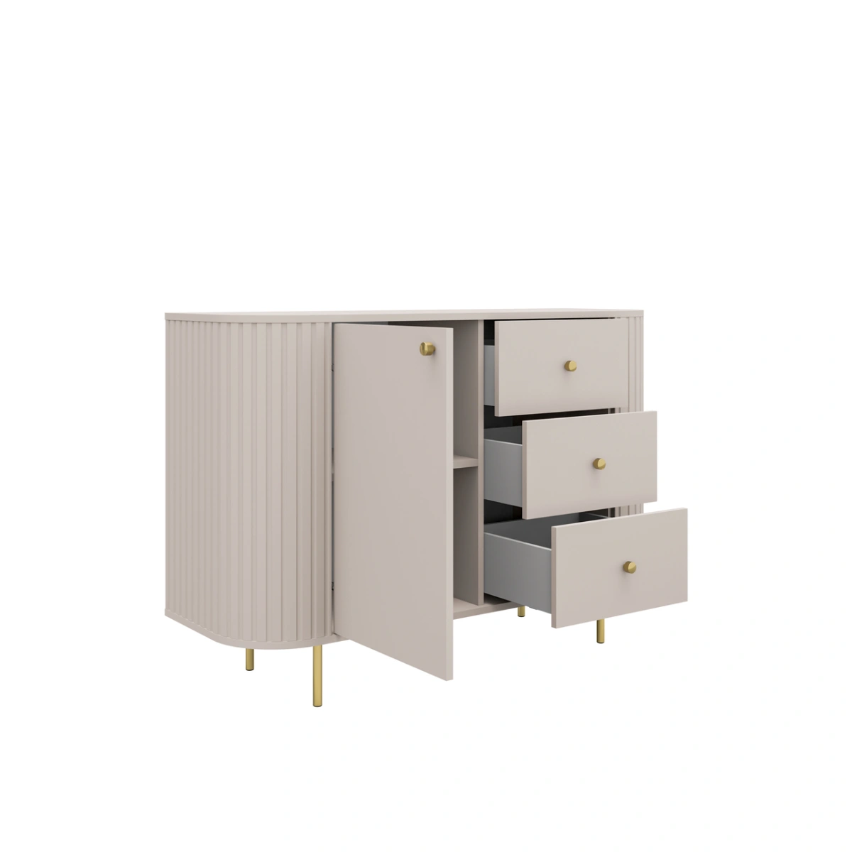 Chest of drawers 1F 3S with drawers 813 Oval beige - Image 4