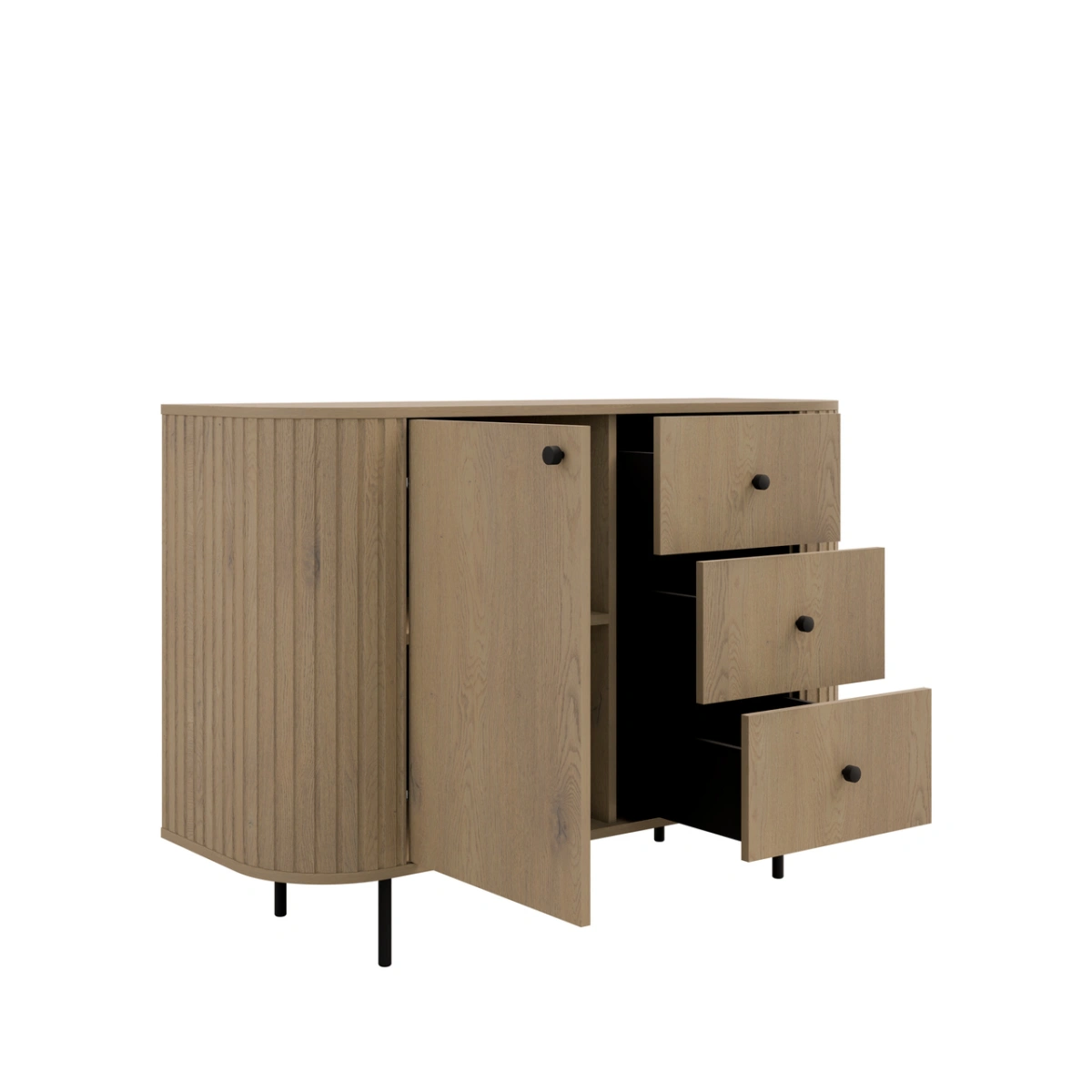 Chest of drawers 1F 3S with drawers 813 Oval cremona oak - Image 4