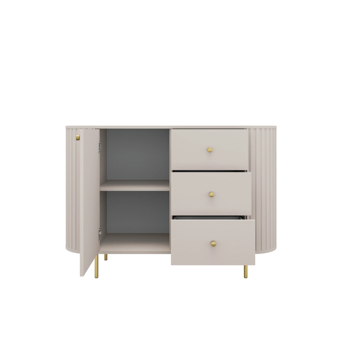 Chest of drawers 1F 3S with drawers 813 Oval beige - Image 3