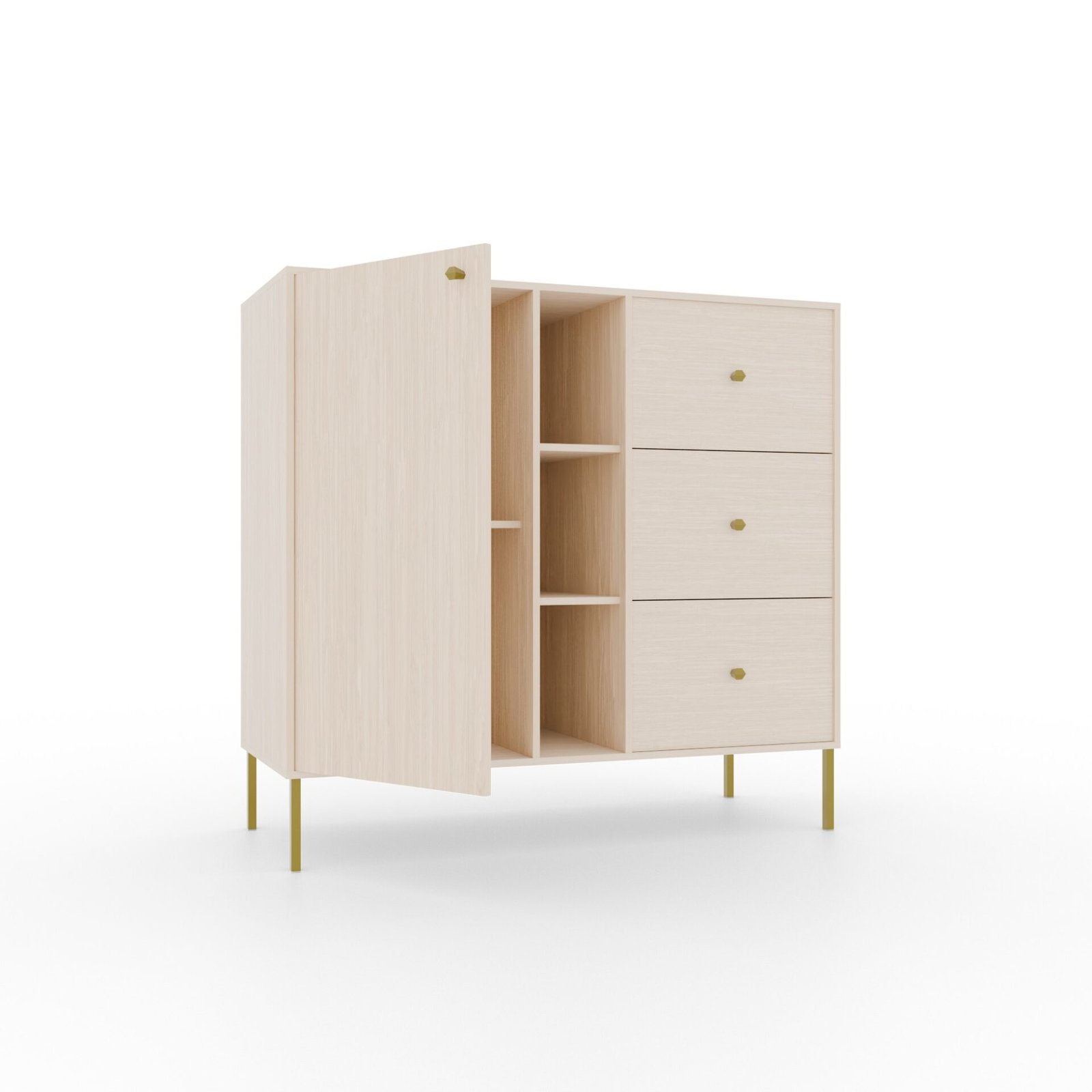 Chest of drawers 1D 3S 3P Tili beige ADRK - Image 2