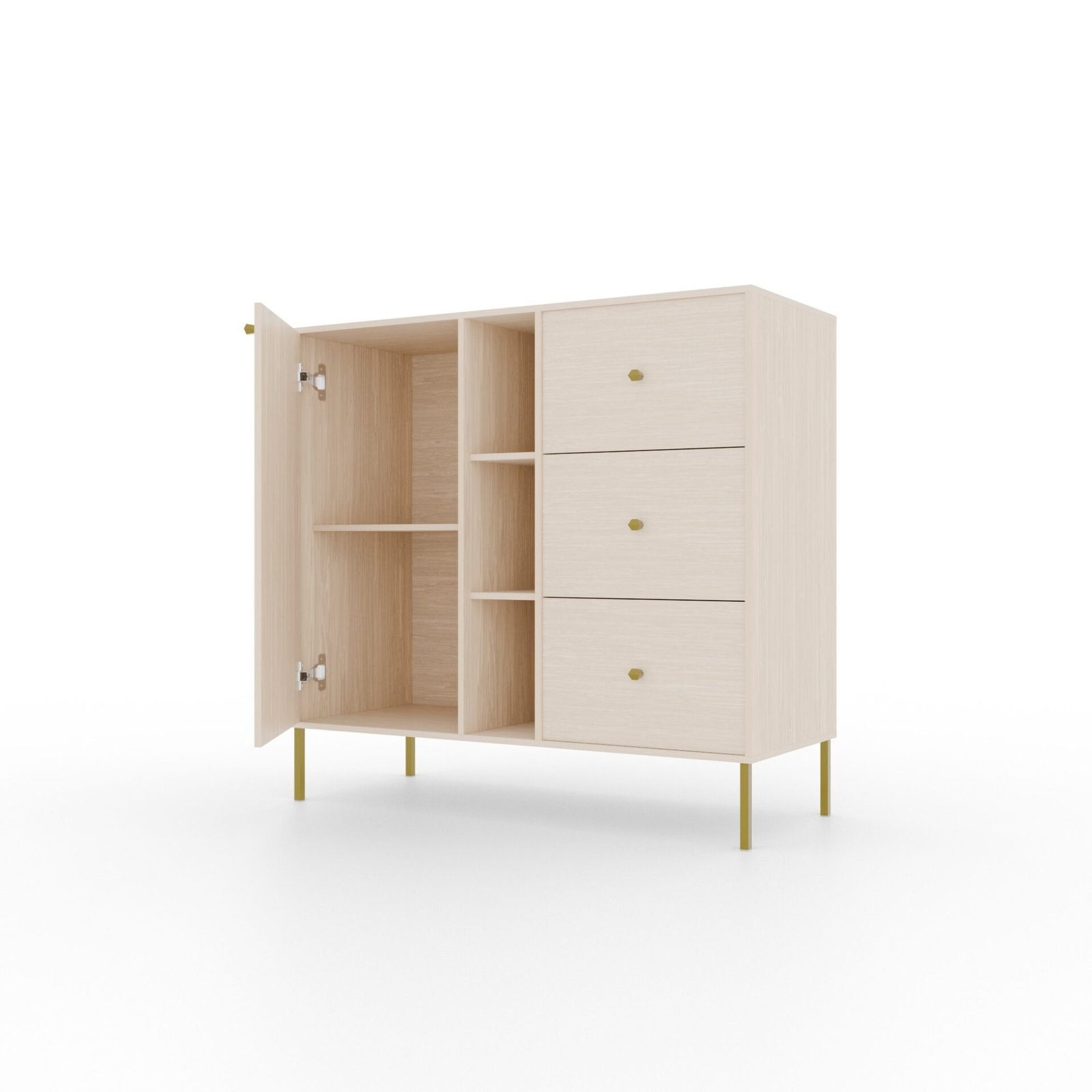 Chest of drawers 1D 3S 3P Tili beige ADRK - Image 3