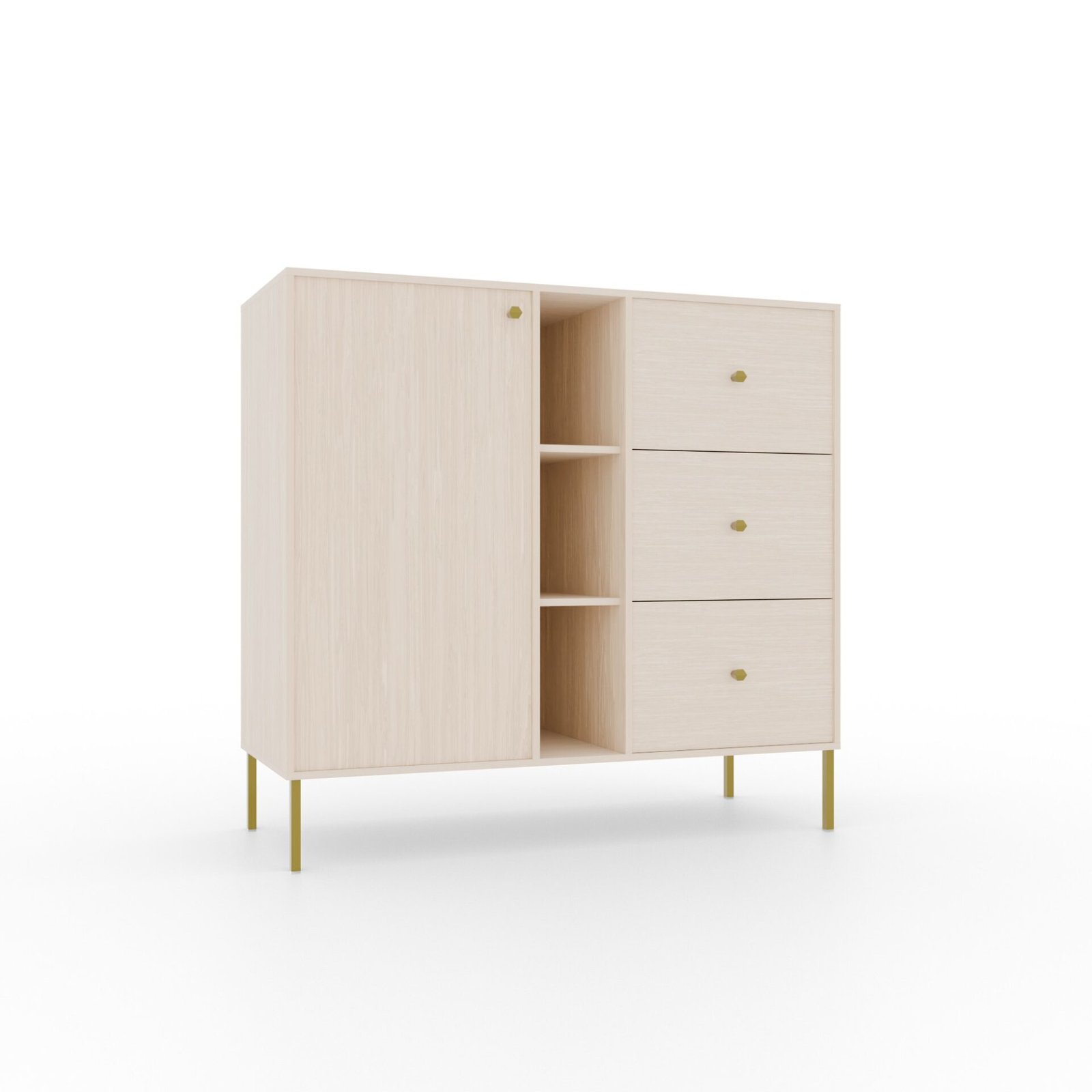 Chest of drawers 1D 3S 3P Tili beige ADRK