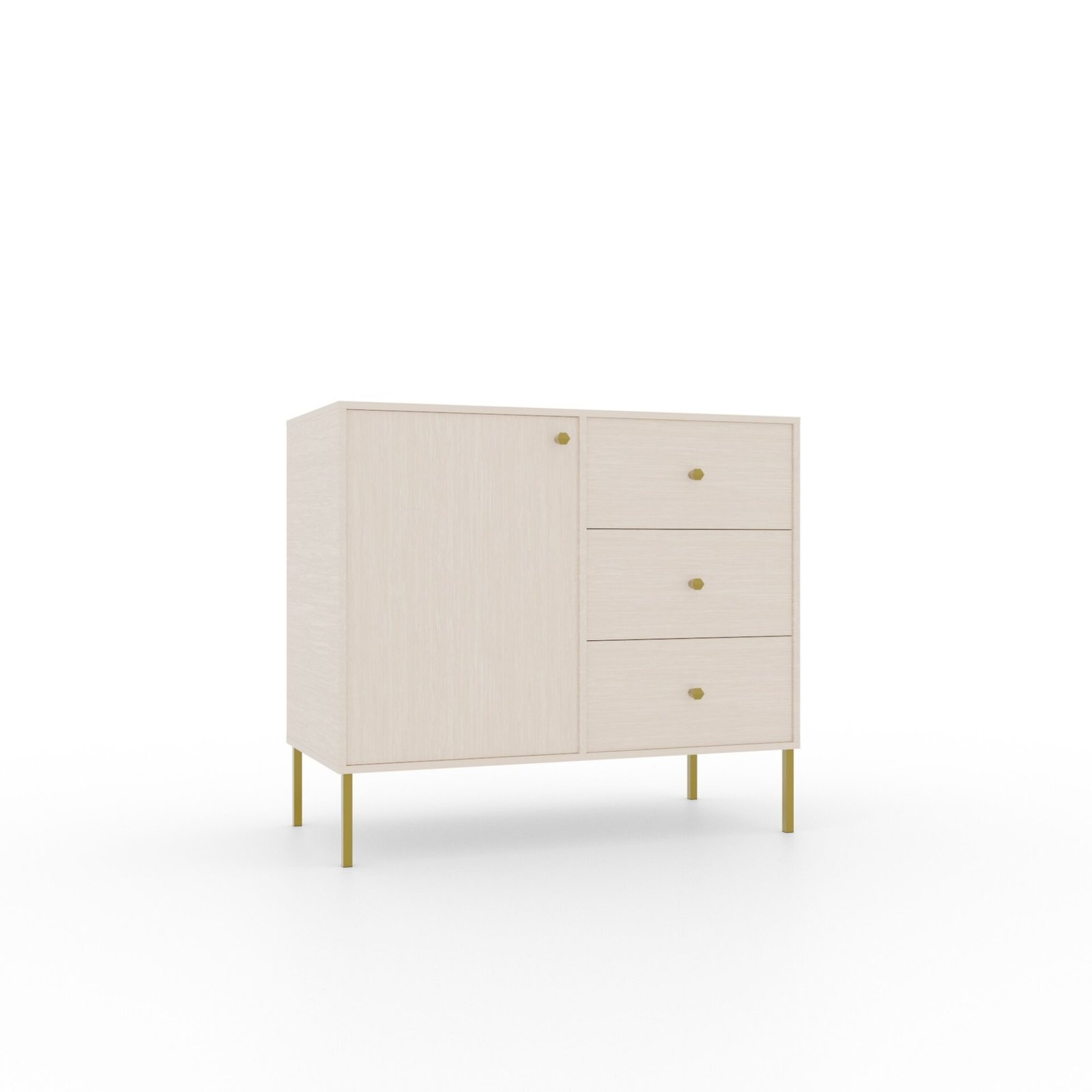 Tili 1D 3S chest of drawers, beige, ADRK