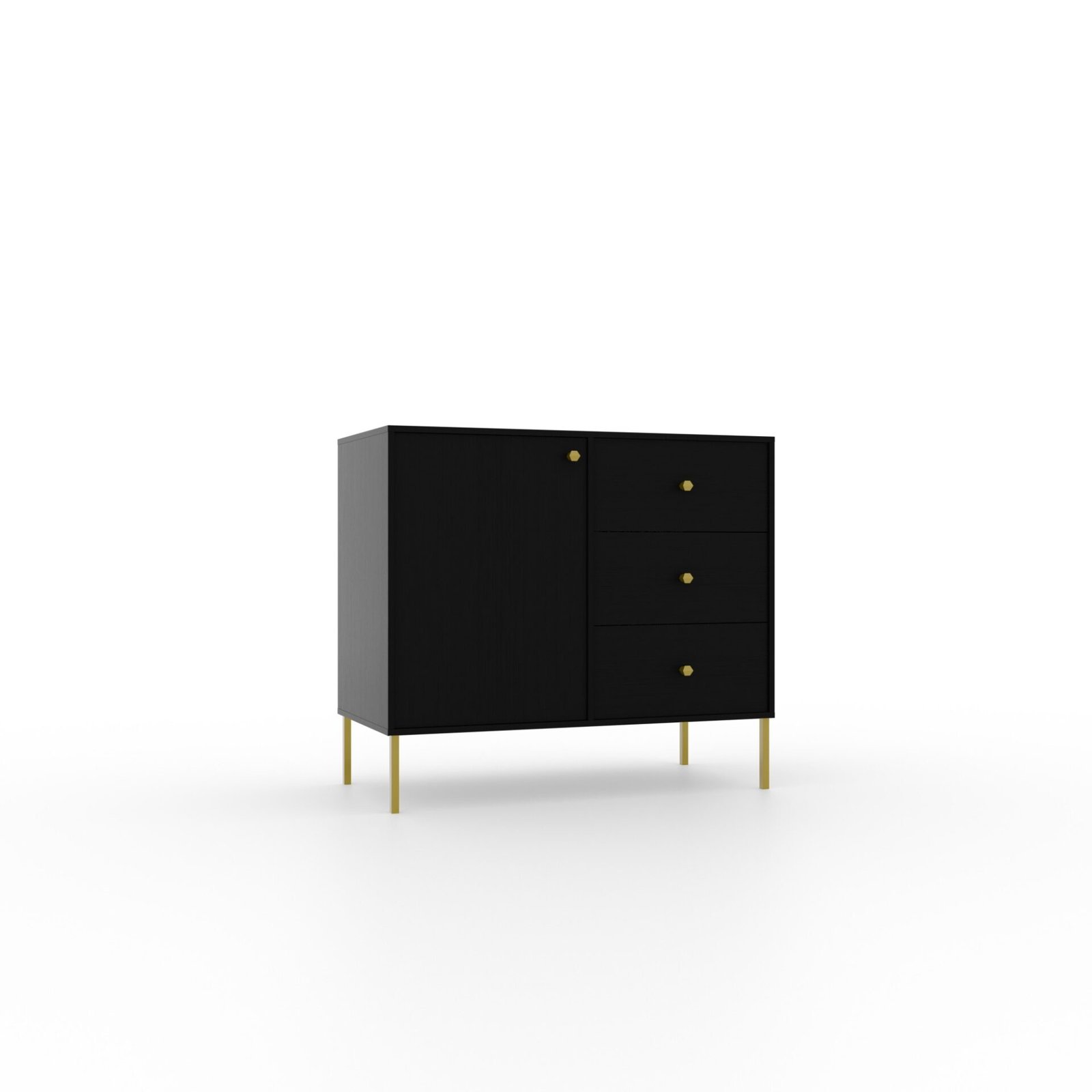 Chest of drawers 1D 3S Tili Black ADRK