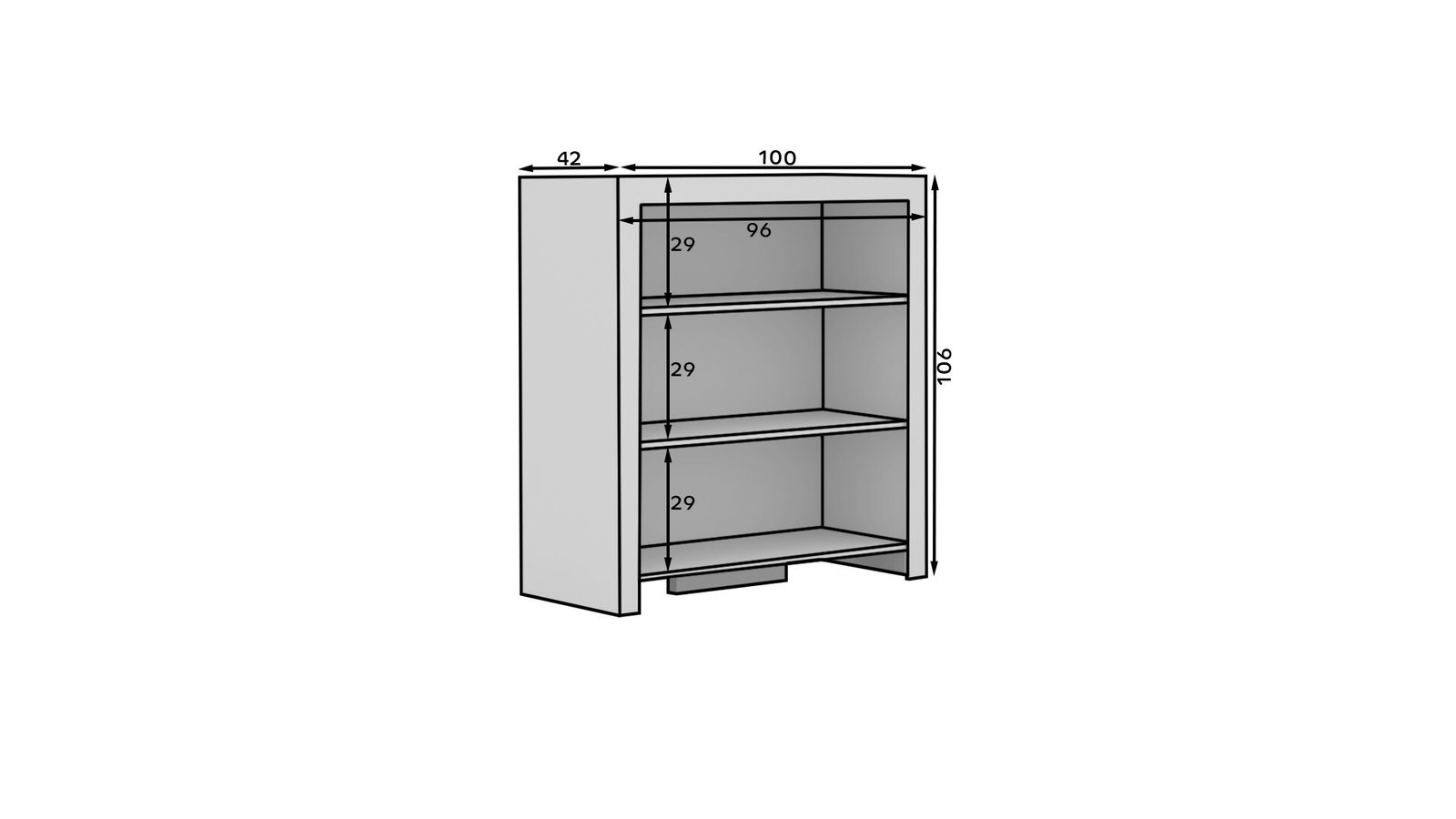 Chest of drawers 2D 100 CESIRO white ADRK - Image 4