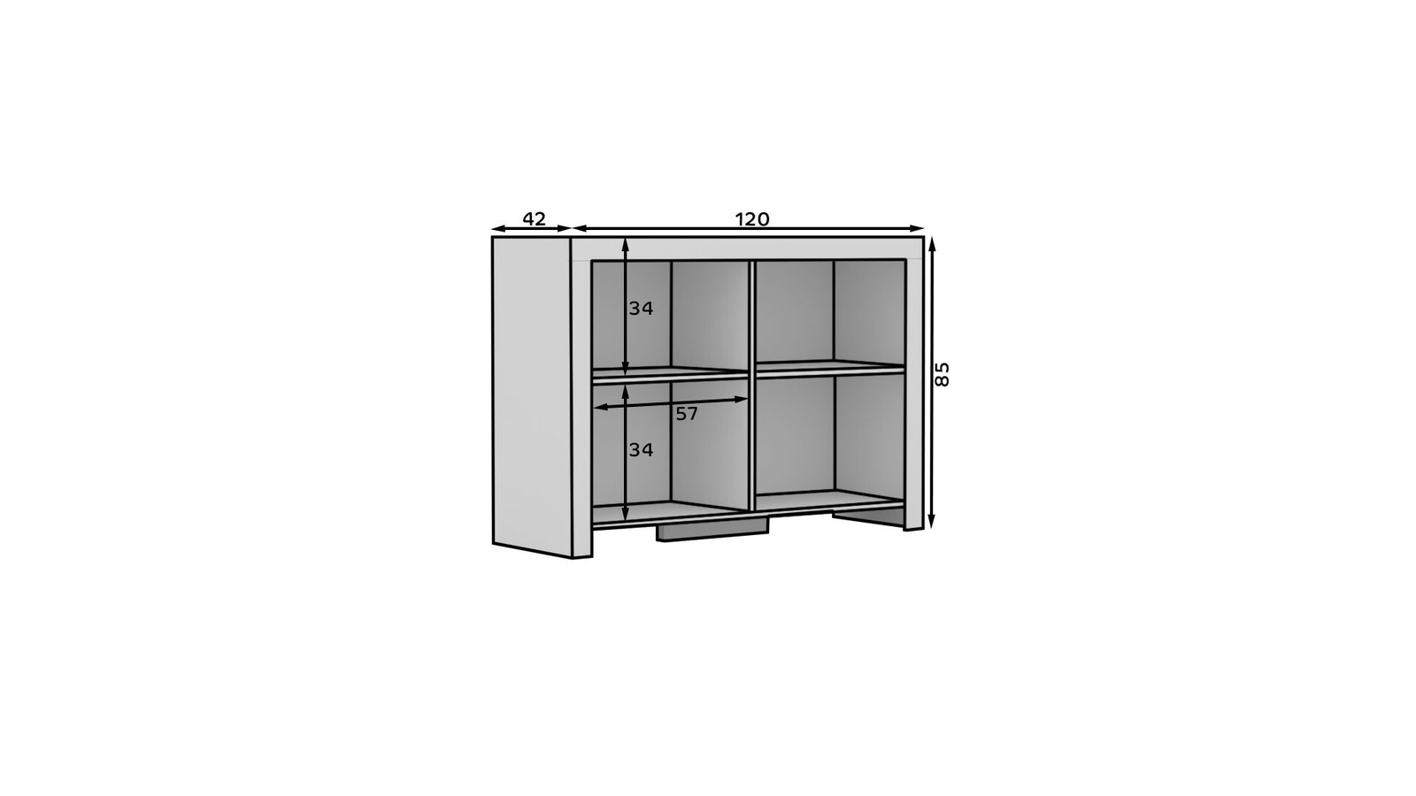 Chest of drawers 2D 120 CESIRO white ADRK - Image 4