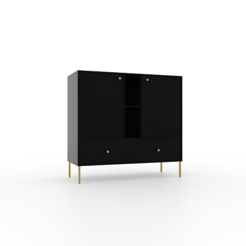 Chest of drawers 2D 2S 2P Tili Black ADRK
