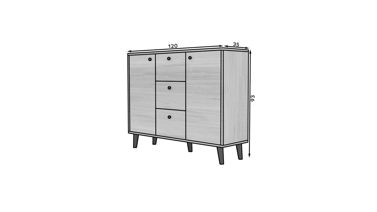 BESA Artisan chest of drawers/black ADRK - Image 3