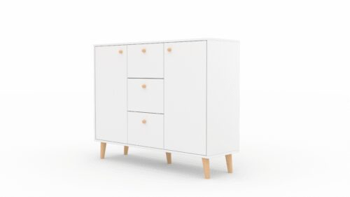 BESA chest of drawers, white/beech, ADRK