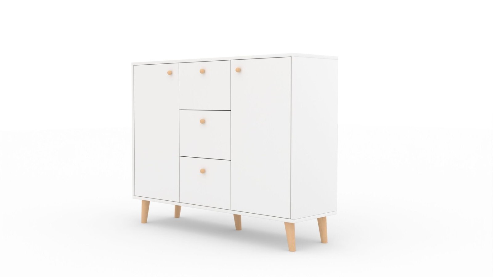 BESA chest of drawers, white/beech, ADRK