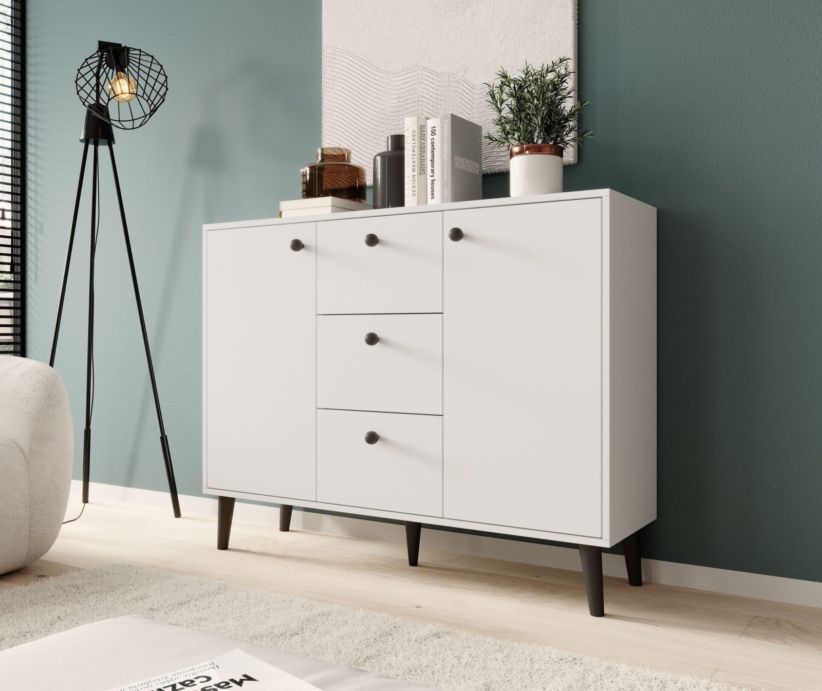 BESA chest of drawers, white/black, ADRK - Image 2