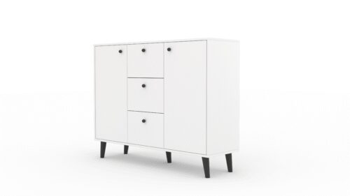 BESA chest of drawers, white/black, ADRK