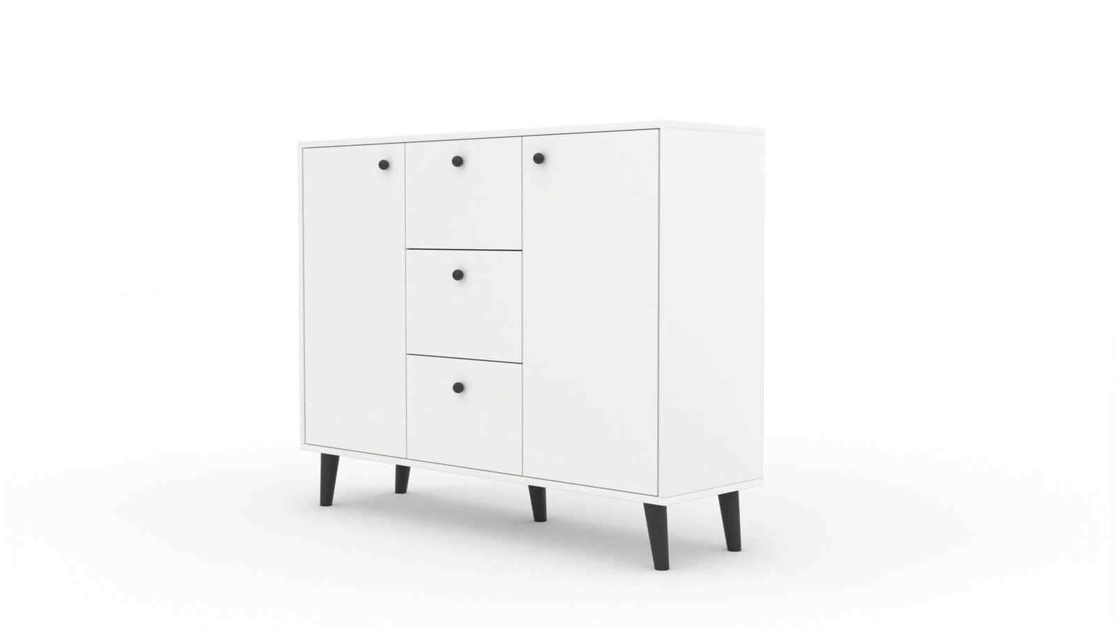 BESA chest of drawers, white/black, ADRK