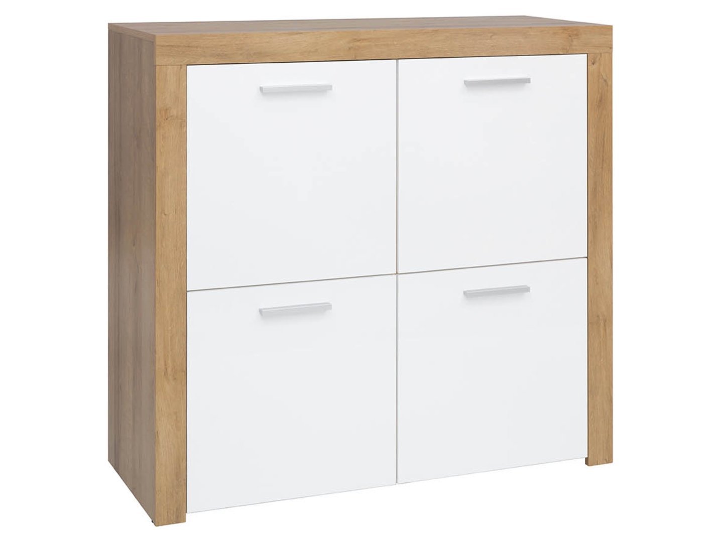 BALDER chest of drawers with four doors, 104 cm, Riviera oak/glossy white