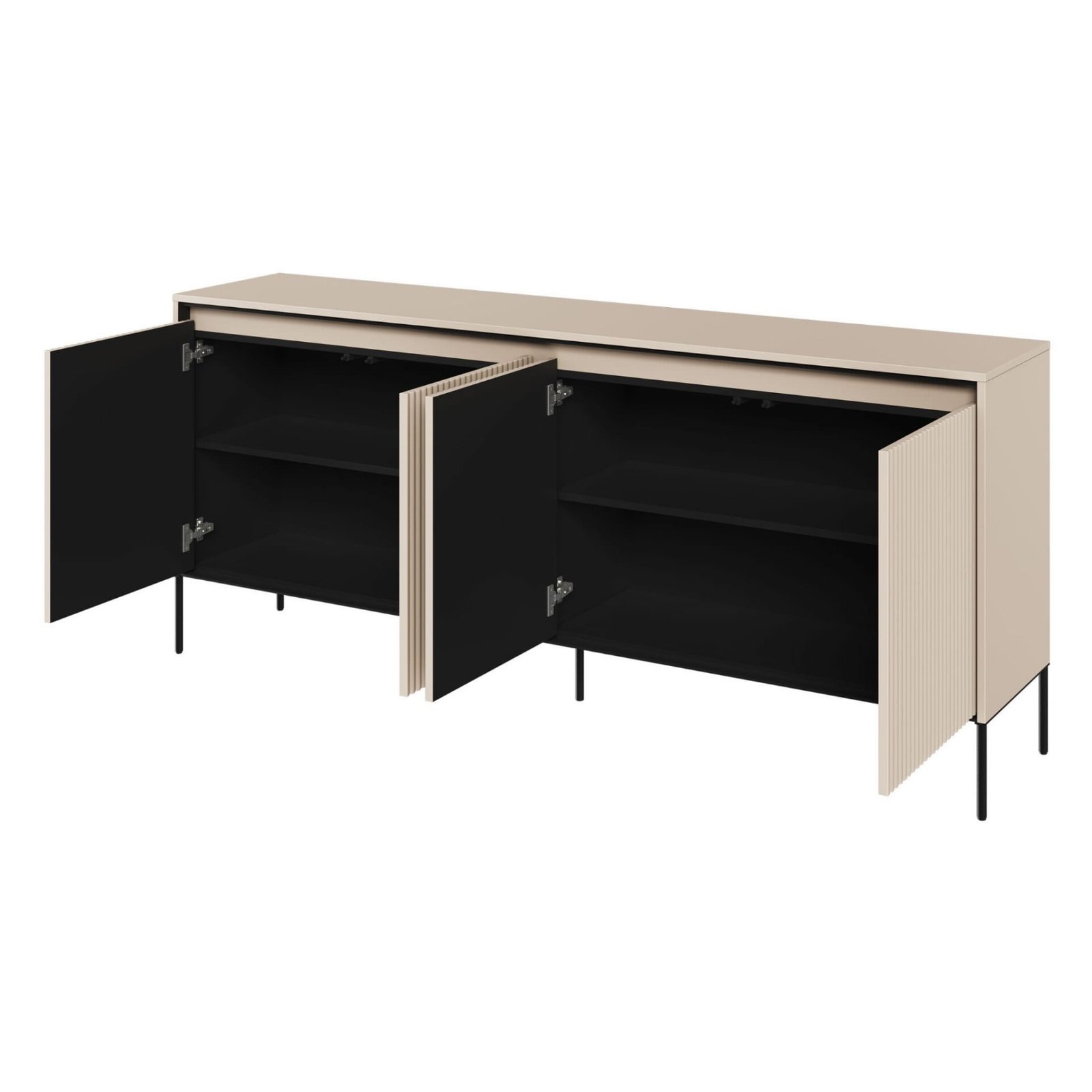 TREND 04 ribbed chest of drawers, beige / black legs - Image 5