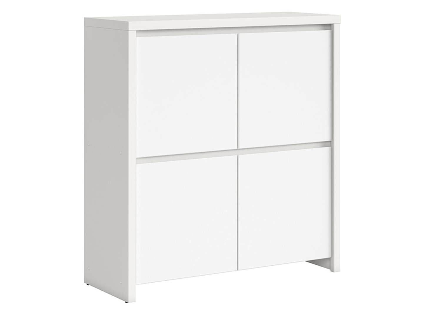 KASPIAN chest of drawers with four doors, 105 cm, white/matt white
