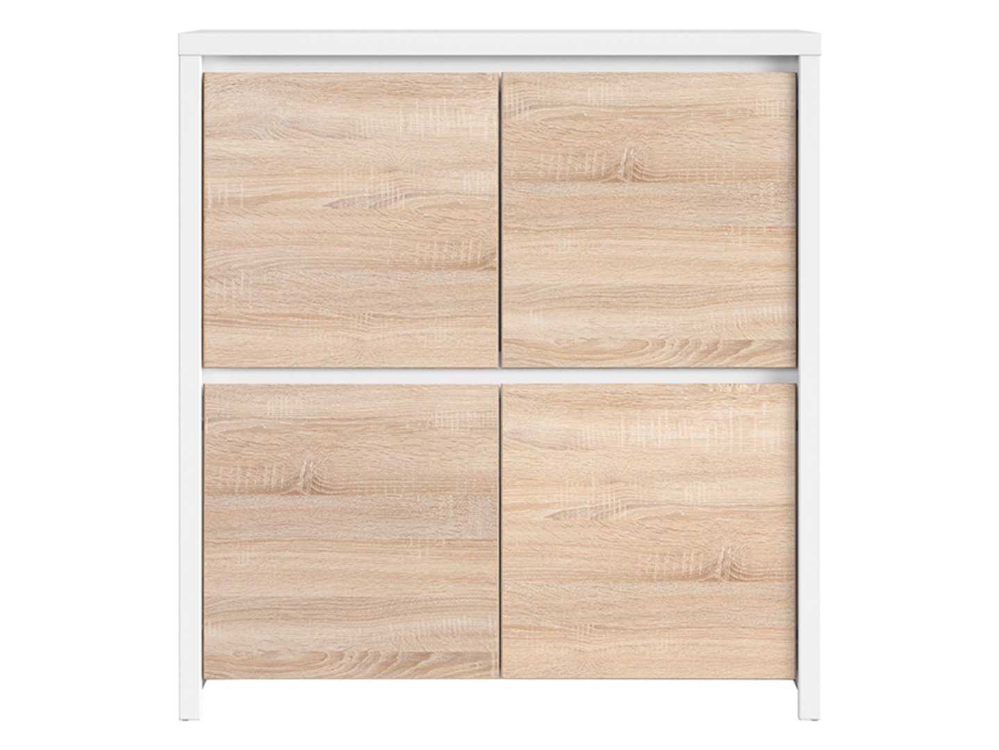 KASPIAN chest of drawers with four doors, 105 cm, white/sonoma oak - Image 2